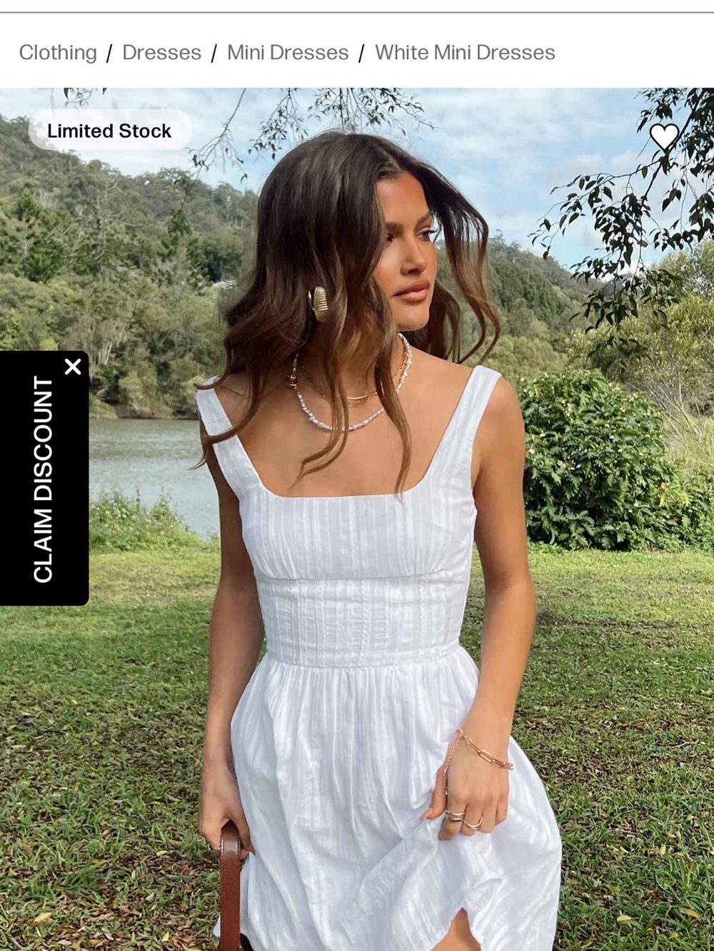 Princess Polly White Square-Neck Mini Dress